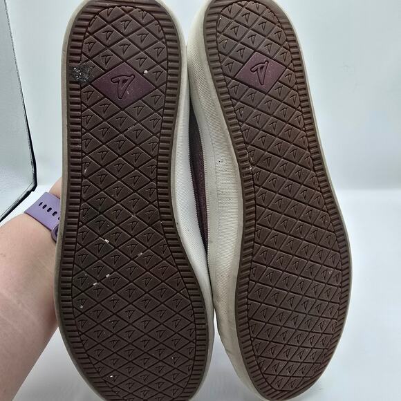 Sperry Crest Vibe maroon sparkle slip on shoes women's 9 red canvas leather - Picture 7 of 12